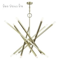 46847-01 Livex Lighting Monaco - 14 Light Extra Large Foyer Chandelier-34 Inches Tall and 40 Inches Wide-Antique Brass Finish