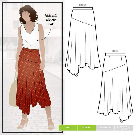 Style Arc Sewing Pattern Canterbury Skirt Women