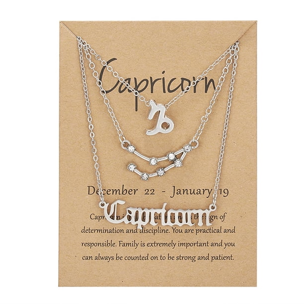 unids/set 12 collar con signo del zodiaco para mujer 12 colgante de constelación gargantilla de cadena joyería de cumpleaños con tarjeta de cartón Dengxun unisex