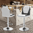 thumbnail image 4 of Magshion Adjustable Swivel Bar Stools with Racing Back Kitchen Counter Dining Chairs Double Padded Barstools Set of 2, White/Black, 4 of 10