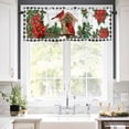 thumbnail image 5 of Christmas Winter Valances for Windows Cardinal Flowers Bird Poinsettia Log Cabin Rod Pocket Curtain Valance Window Treatment Short Curtains for Kitchen Living Room, 60"x18", 5 of 5