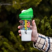 CrunchCup XL Green: Portable Plastic Cereal Cup for Breakfast on the Go, BPA-Free & Dishwasher-Safe