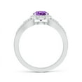 thumbnail image 2 of ANGARA Natural 0.8 Ct. Amethyst with Diamond Halo Ring in 14K White Gold for Women (Ring Size: 10.5), 2 of 8
