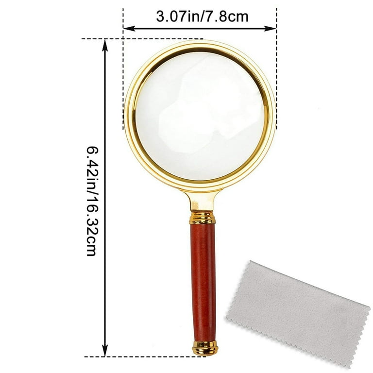  KYEEY 10X Handheld Magnifying Glass, Reading Magnifying Glass,  Inspections, Coins, Insects, Rocks, Maps, Non-Scratch Quality Glass Lens,  Shatterproof Design : Health & Household