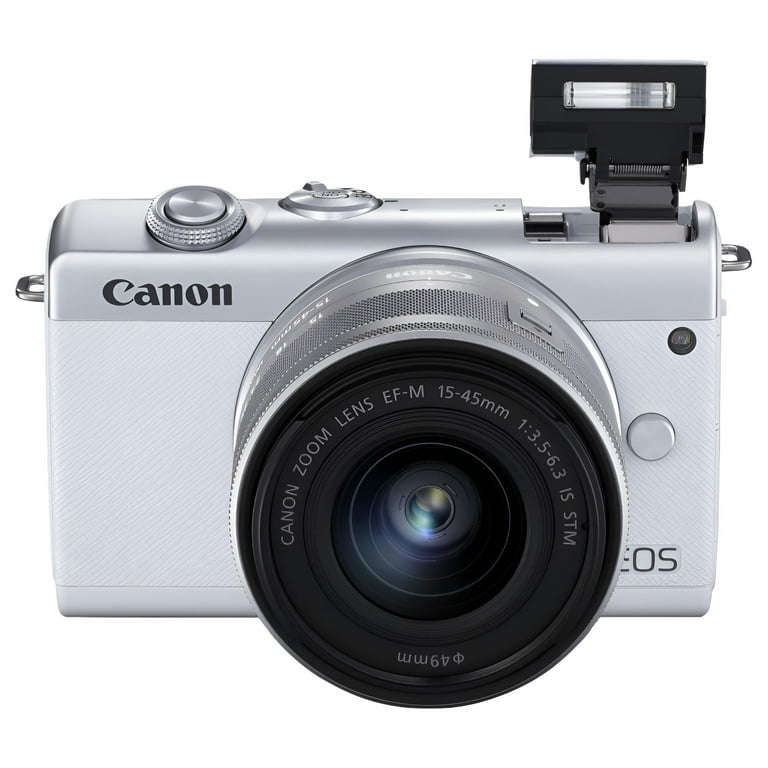 Canon EOS M200 24.1 MP Mirrorless Digital Camera - 4K / 25 fps, EF-M 15-45mm Lens, Wi-Fi & Bluetooth White - Walmart.com Canon EOS M200 24.1 MP Mirrorless Digital Camera - 4K / 25 fps, EF-M 15-45mm Lens, Wi-Fi & Bluetooth White - Walmart.com