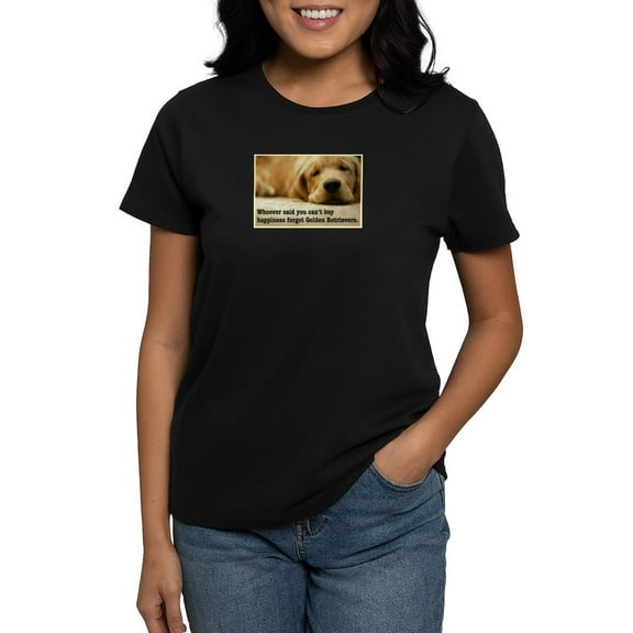 CafePress - Happiness Is Golden Women's Dark T Shirt - Women's Traditional Fit Dark T-Shirt