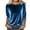Blue, variant on FAIWAD Velvet Tops for Women 3/4 Sleeve Round Neck Velour Shirts Trendy Casual Solid Color Blouses