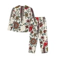 thumbnail image 2 of Disketp Pajamas Set Long Sleeve Sleepwear Womens Button Down Nightwear Pj Sets-Dark Enchanted Flowers And Birds, 2 of 9