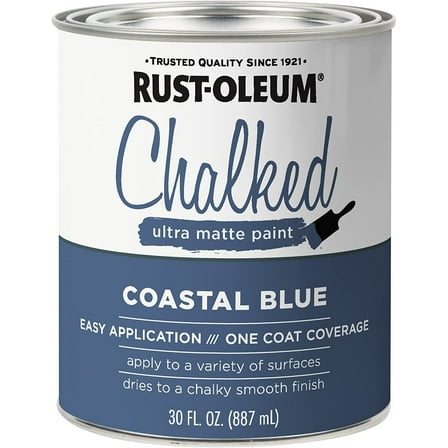 Rust-Oleum 329207 Ultra Matte Interior Chalked Paint 30 oz, Coastal Blue, 30 Fl Oz