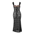 thumbnail image 4 of Vestido con cuello cuadrado, ajustado, ajustado, traje de vacaciones sin espalda para mujer Ygjytge Negro T L para Mujer, 4 of 9