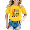 thumbnail image 1 of LUOGENLI T-Shirt pour Filles et Garçons, Col Rond, Manches Courtes, Été, Décontracté, Maxi, Jaune, 1-2 Ans, 1 of 4