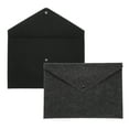 thumbnail image 1 of 2 Piezas de Carpetas de Fieltro, Carpeta de Sobre A4 Bolsa de Almacenamiento de Documentos con Cierre de Botón (Gris/Negro), 1 of 7