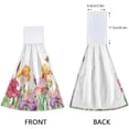 thumbnail image 4 of GZHJMY Iris Flower Field with Butterfly Green Leaf Spring Nature Floral Print Kitchen Hand Towels with Hook & Loop Set of 2 Absorbent Bath Hand Towel Hanging Tie Towel, 4 of 7