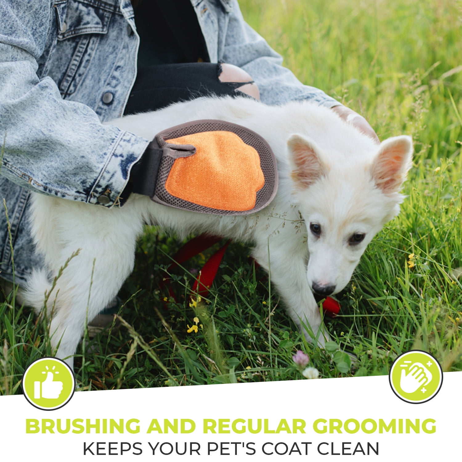 Precious Tails Multi-Purpose 2-in-1 Pet Grooming & Lint Removal Mitt - Gentle on Fur, Effective Hair & Lint Remover for Dogs, Cats, and Home Use