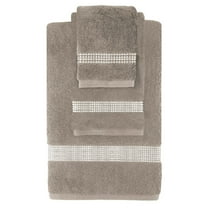 Sparkles Home  Stripe Rhinestone 3 Piece Towel Set Taupe