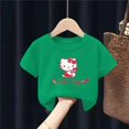 thumbnail image 3 of Hello Kitty, novedad de verano, ropa para niños, Camiseta con estampado de dibujos animados para niña, camiseta de algodón transpirable de media manga para bebé, camiseta de manga corta, 3 of 5