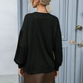 thumbnail image 3 of Hauts à Manches Longues pour Femmes Décontracté Col Rond Couleur Unie Pull Mode Récréatif Hauts à Manches Longues pour Femmes Grande Taille Mode pour Femmes Grande Taille, 3 of 9