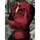thumbnail image 1 of Camisa de hombre con estampado geométrico, pliegue verde, ropa de calle de manga larga para exteriores, ropa estampada, diseñador de ropa de calle de moda, 1 of 6