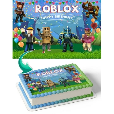 Robot Ro-Blox Game GB Edible Cake Image Topper Birthday Photo Icing Fondant Decoration Print 1/4 Sheet