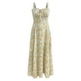 thumbnail image 4 of TJAZFJPA Robe d'Été pour Femmes Vacances à la Plage Robe Midi Florale Corset Robe Boho Fluide Fendue à Lacets Robes pour Femmes Sortie Robe Cocktail Robe de Gala, 4 of 4