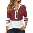 thumbnail image 1 of Hauts pour Femmes Chemises à Manches Longues Grande Taille Veste Imprimée Décontractée Fermeture Éclair Mode Automne avec Col Vêtements d'Automne pour Femmes T-Shirts Blouses, 1 of 5