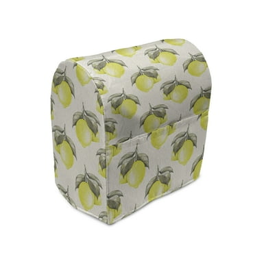 Nature Stand Mixer Cover, Fresh Lemon Lime Tree Branch Fresh Season Juice Food Fruit, Kitchen Appliance Organizer Bag Cover with Pockets, 5 Quarts, Eggshell Army Green, by Ambesonne
