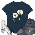 thumbnail image 2 of NAMTYQX Tshirts Shirts for Women Crewneck Breathable Grafisches Casual Stretch Plus Size Looses Print Short Sleeve Tshirts Shirts for Women Graphic Navy Size L, 2 of 5