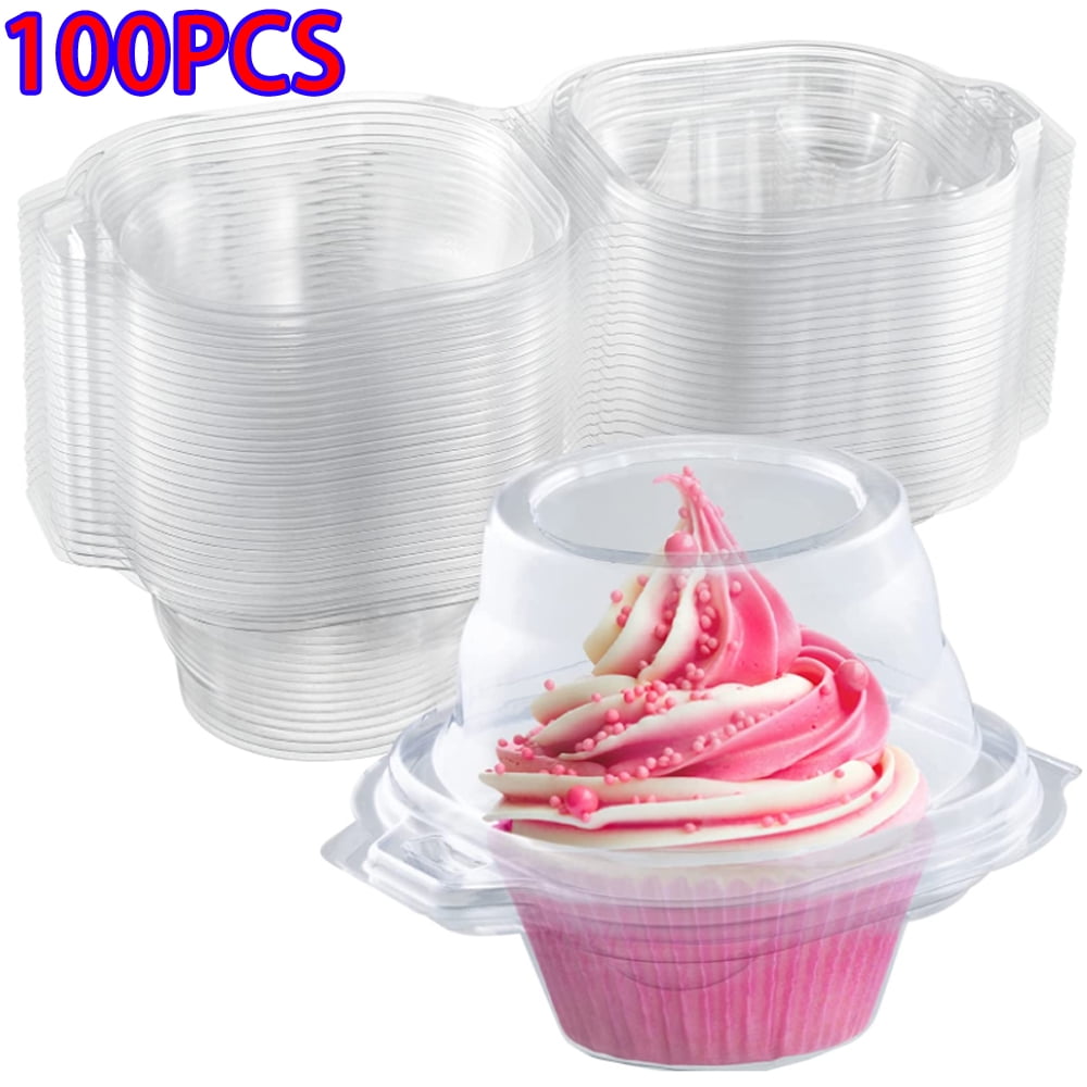 Lishuaiier Individual Cupcake Containers (Pack of 100) Disposable