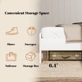 thumbnail image 4 of King Size Farmhouse Wooden Bed Frame with Headboard, Boho Platform Bedframe Sturdy Metal Slats Support, No Spring Mattress, Noisy Free, Easy Assembly (King, White), 4 of 11