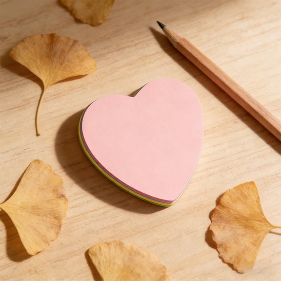 Shapes Sticky Notes,Heart Shape,Fluorescent Collection,Self-Stick Notes 100 sheets of paper