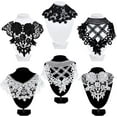 thumbnail image 1 of 6 parches de aplique para cuello, bordados con encaje floral, para mujer, color blanco, con huecos, desmontables, para chal o capa., 1 of 9