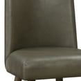 thumbnail image 3 of Set of 2 Grey Faux Leather Upholstered Dining Side Chairs with Grey Oak Finish - Mid-Century Modern Style for Dining Room Comfort, 3 of 5