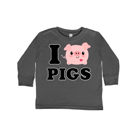 

Inktastic I Love Pigs Gift Toddler Boy or Toddler Girl Long Sleeve T-Shirt