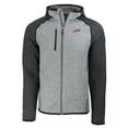 thumbnail image 2 of Men's Cutter & Buck  Heather Gray/Heather Charcoal SMU Mustangs Vault Mainsail Full-Zip Raglan Hooded Jacket, 2 of 3