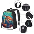 thumbnail image 3 of Balery Sea Turtle in Coral Backpack for Men and Women - Durable 600D Oxford Cloth -Large Capacity, Water-Resistant School, Travel, and Hiking Bag, 3 of 7