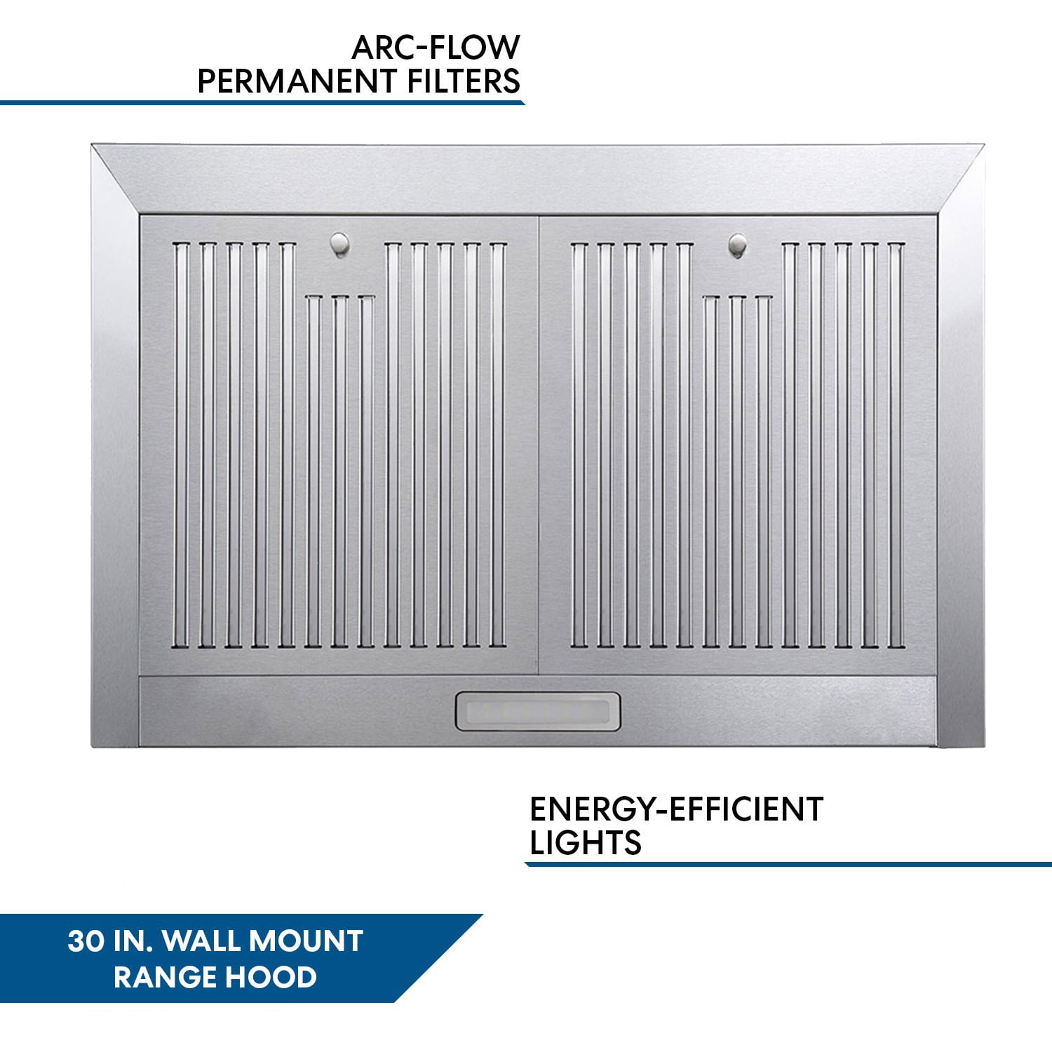 Range Hood 30 inch 450 CFM Wall Mount Stainless Steel Stove Cook Vent Hood Tiesay Range Hood, Range Hoods 30 inch Stainless Steel, 450 CFM Kitchen Hood with LED Light Baffle Filters, 3 Speed Exhaust