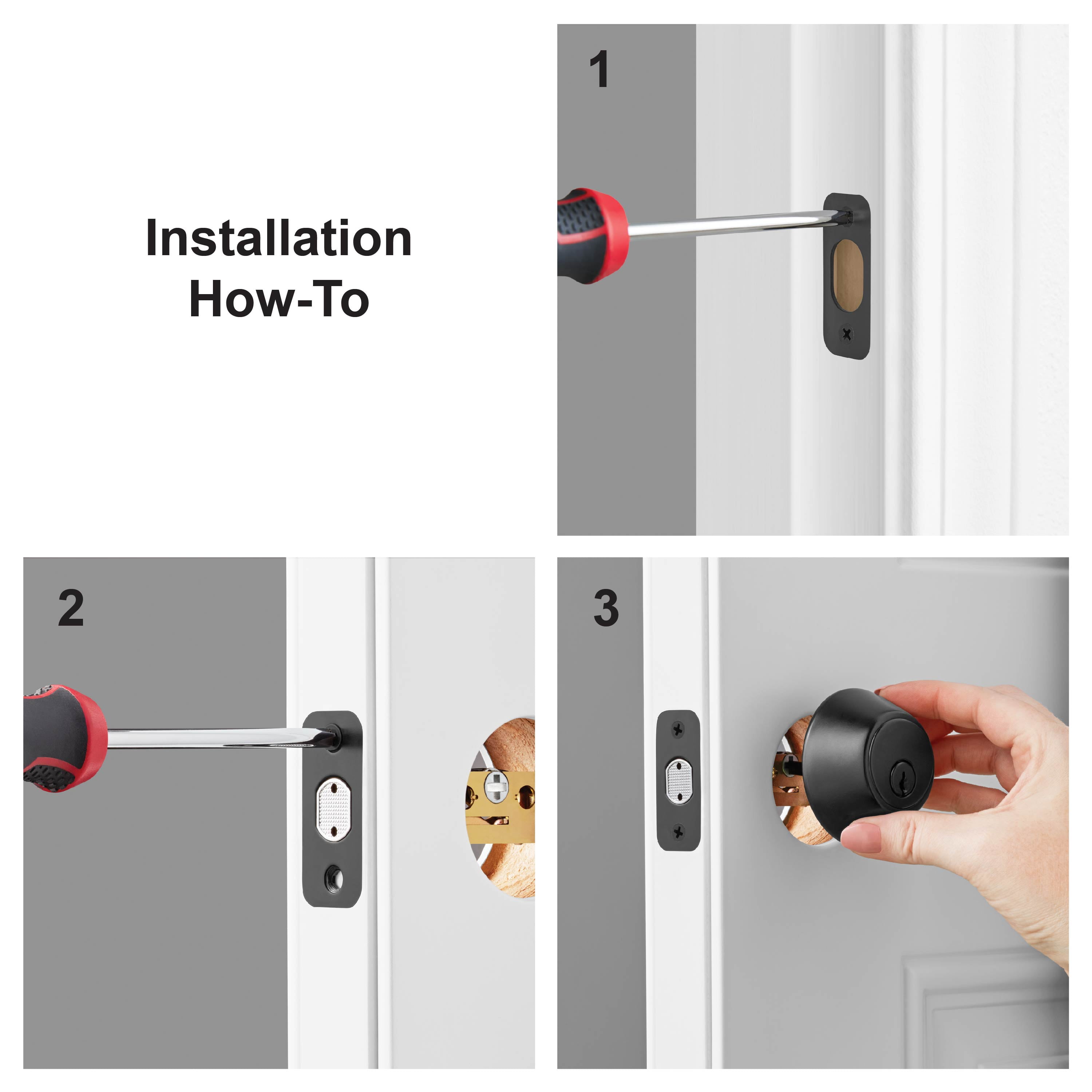 (4 pack) Hyper Tough Keyed Entry Single Cylinder Deadbolt Matte Black