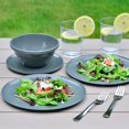thumbnail image 4 of GHSDFBB 18 Pieces Plastic Kitchen Dinnerware Set, Plates (8 Inch & 10 Inch), Bowls (32OZ), Service for 6 (Dark Gray), 4 of 4
