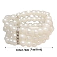 thumbnail image 5 of SmartBy 3-Row Faux Pearl Bracelet Women Retro Wrist Bracelet Ladies Rhinestone Stretch Bracelet with Elastic Chain Jewelry for Parties Weddings Daily Wear, 5 of 7