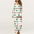 thumbnail image 1 of Puntoco Conjunto de pijama estampado con bolsillo para uso diario en casa para mujer, 1 of 5