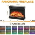 thumbnail image 5 of Historyli 59 in 3 Sided Glass Fireplace TV StandRustic Media Console with LED Lights Glass Door Storage,12 Colors LED Lights Flame,(24-Inch Three-Sided Glass Fireplace + 59-Inch Wooden Cabinet),White, 5 of 7