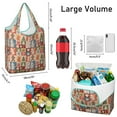 thumbnail image 3 of 5 Pack Foldable Shopping Bag,Multicolor Christmas Icon Pattern Reusable Grocery Bags with Pockets,Large Reusable Tote Bags with Handles Waterproof & Lightweight, 3 of 6