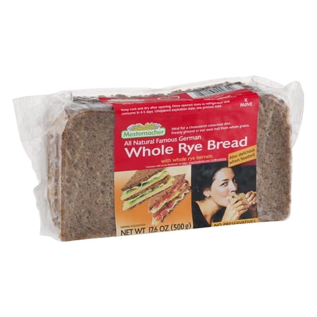Mestemacher All Natural Famous German Whole Rye Bread with Whole Rye Kernels, 17.6 OZ