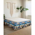 thumbnail image 2 of Summer Vacation Bed Skirt Queen Size 18" Drop Ocean Beach Wood Sun Umbrella Ruffled Wrap Around Bed Skirts Adjustable Elastic Bedskirt Dust Ruffle for Queen Size Bed, 2 of 7