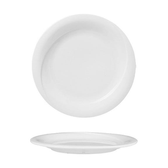 Porcelain X-tanbul dia.5.5" Round White Porcelain Plate (Set of 4)