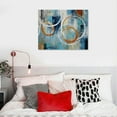 thumbnail image 4 of JEUXUS Abstract Wall Art Geometric Canvas Circle Painting Modern Grey Brown Picture, Large Size Simple Artwork Framed for Bedroom Living Room Bathroom Home Office Wall Décor, 20x16 inch, 4 of 4