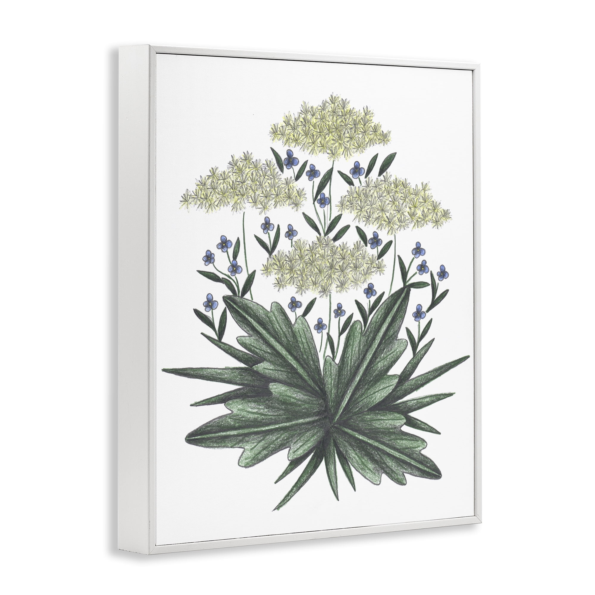 New Roots Vintage Sketch White Framed Giclee Art, design by Cecilia Battaini