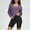 Purple, variant on DAFPZW Women's Modal Cropped Tops Soft Wide Scoop Neck Pullover Oversized Long Sleeve Sweatshirts Workout Crop Tops