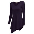 thumbnail image 2 of Doublju Womens Long Sleeve V-Neck Tunic Handkerchief Longline Tunic T-Shirt Dress, 2 of 4