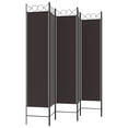 thumbnail image 3 of vidaXL 6-Panel Room Divider Brown 240x200 cm Fabric, 3 of 5